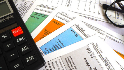 Polish tax forms PIT prepared to be filled