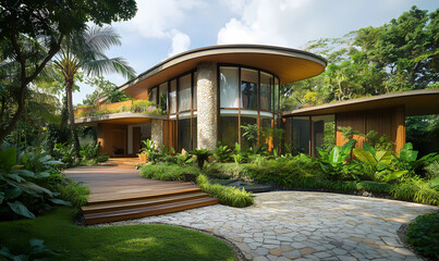 Built from Smooth Stone and Bamboo, This Home is a Perfect Fusion of Modern and Natural Elements for Comfort