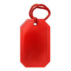 Bright Red Premium Tag With Twisted Rope Loop