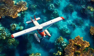 Seaplane Tropical View - Skim Over Coral Reefs with Crystal Clear Waters for an Exhilarating Aerial Adventure