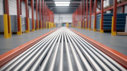 Automated conveyor technology showcase boosting efficiency in industrial warehouse environments