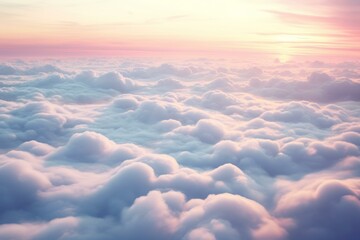 Sunset illuminating a beautiful cloudscape with pink and purple colors