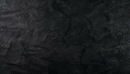 Abstract black background. Wide banner. Dark rock surface texture. Close-up. Stone rough background with copy space for design. Panoramic.