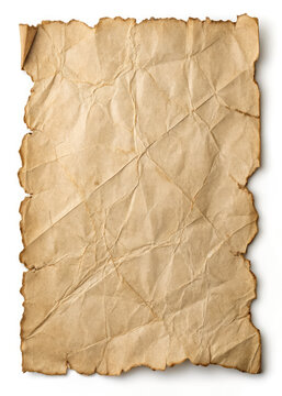 Vieille Feuille de Papier Vierge Isol&eacute;e sur Fond Neutre