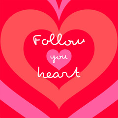 Banner with a heart for Valentine's Day. Retro background. Vector illustration