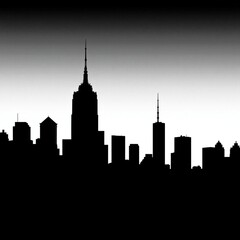 Fototapeta premium Silhouette of a city skyline against a red sky with fireworks and a large moon silhouetted skyline cityscape architecture illustration building city vector