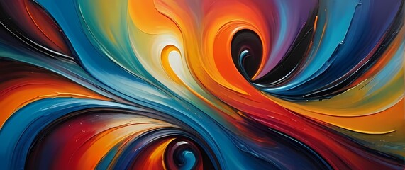 Pleasant oil painting of abstract themes capturing emotions through colors and shapes
