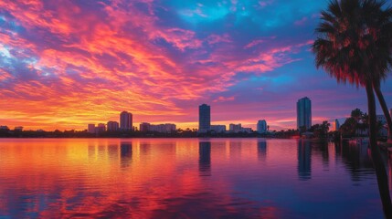 Fototapeta premium Orlando at Dusk: Low Light Cityscape Adventures