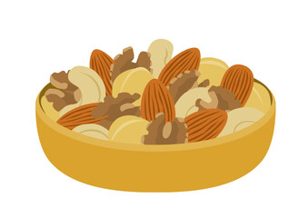 器に盛ったナッツのイラストのイメージ
