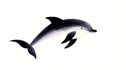 Fototapeta premium Black-and-white photo of an orca jumping out of water, head above