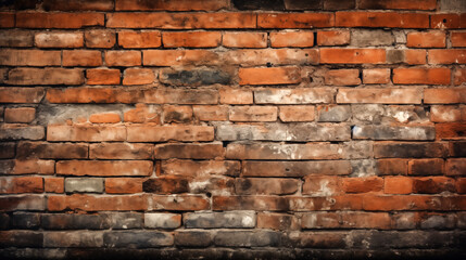 Obraz premium Red brick wall with vignette texture background