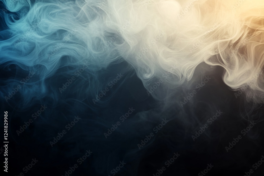 Poster a mesmerizing display of swirling white light patterns emerges against a dark gradient backdrop, evo