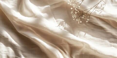 An elegant minimalist aesthetic with a soft beige linen background, Smooth curves and minimalistic elements, Modern minimalist style