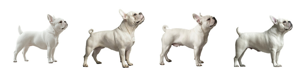 Obraz premium White French Bulldog Standing Side View Isolated Set