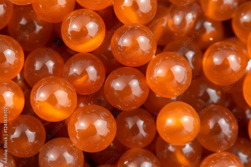 Poster polished amber glass beads display a stunning array of rich colors and smooth textures, enhanced by 