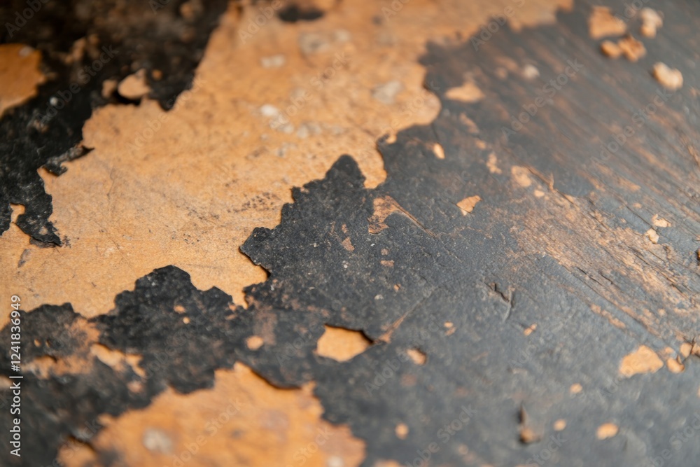 Fototapete a close view of a peeling antique fresco displays the intricate textures and layers of aged paint, i