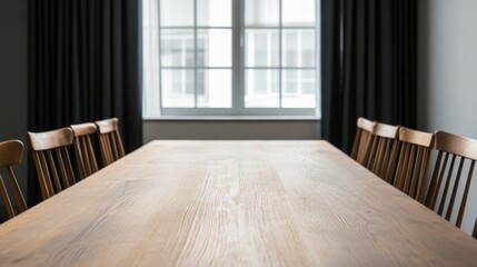Fototapeta premium Empty conference table near window