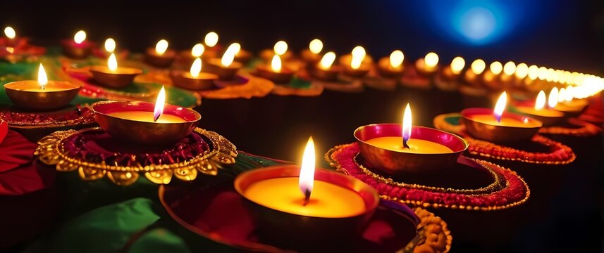 Vibrant Diwali festival lights filling the night with images of celebration and unity
