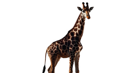 Fototapeta premium Photo of giraffe standing isolated on transparent background