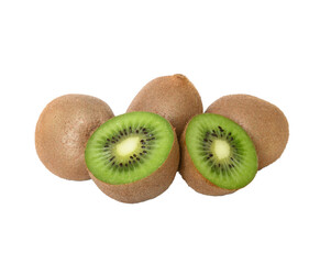 Fresh juicy kiwi fruit isolated on white background.