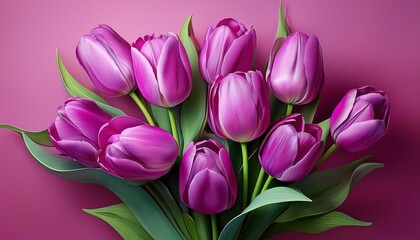 Obraz premium Tulpen, rosa Hintergrund