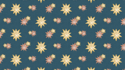 hand drawn starry night seamless pattern on white background, vector graphic resources, 16:9 widescreen wallpaper / backdrop