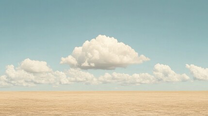 Single cloud over arid landscape, peaceful sky. Use website background