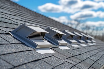 Detailed look at attic ventilation system ensuring optimal airflow and air quality in residential roofing structures © Dream maker
