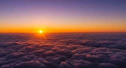 Fototapeta premium Beautiful sunrise cloudy sky from aerial view