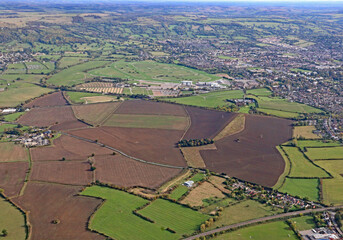 Aerial view of the fields in Wiltshire	