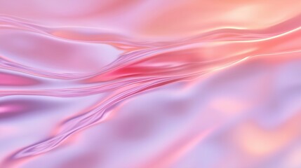 Fototapeta premium Abstract Liquid Flow: A captivating abstract image showcasing the mesmerizing flow of liquid, exuding a sense of serenity and ethereal beauty. Its vibrant pink, peach.