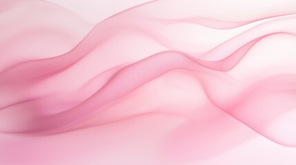 Fototapeta premium Pink Sheer Fabric Drape: Delicate blush pink fabric flows in elegant, soft waves creating a luxurious and ethereal background.