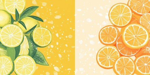 A bright illustration of fresh lemons and juicy slices embodies summer, making it perfect for summerthemed projects and decorations that celebrate the seasons vibrant beauty in warm sunshine