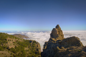 Cloud-capped Peak of Pico de las Nieves or Morro de la Agujereada