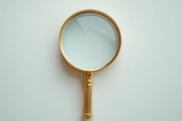 A decorative magnifying glass on a clean white background, ideal for exploring details and enhancing focus in activities