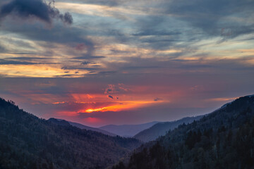 Sunset from Morton Overlook, Great Smoky Mountains National Park, Tennessee