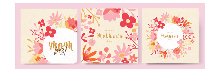 Happy Mother's Day vector greeting cards set with flowers stock illustration
Mother's Day, Flower, Greeting Card, Invitation, Sale
