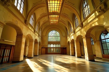 Interior View of Brahat ha-Levana Synagogue: A Historic Landmark in Bnei Brak, Israel Reflecting Jewish Heritage