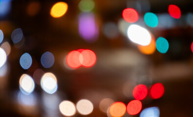 City lights create a vibrant atmosphere at night