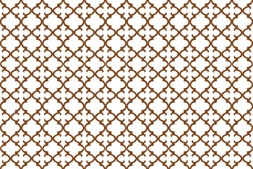 Fototapeta premium Brown and white seamless lattice pattern wallpaper background