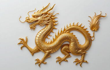 Obraz premium gold dragon ,Chinese zodiac, isolated white background