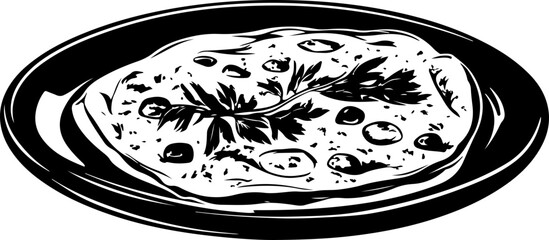 Hand-Drawn omelet Illustration on Plate