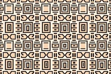 Seamless ndebele style South African beige and white pattern background