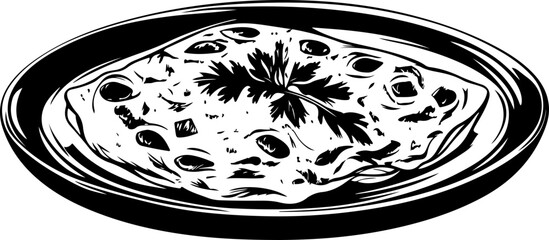 Hand-Drawn omelet Illustration on Plate