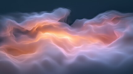 Fototapeta premium Abstract Dreamscape: A surreal and ethereal dreamscape unfolds, composed of swirling, ethereal clouds illuminated by a radiant glow.