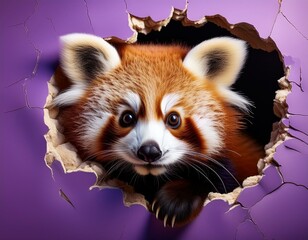Obraz premium Niedlicher roter Pandabär
