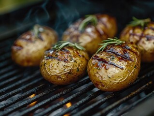 Grilled Potatoes on a BBQ Grill