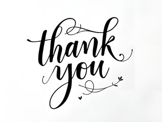 Elegant Thank You Card with Decorative Cursive Font