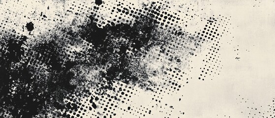 Abstract Black and White Ink Splotches Texture