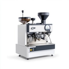 Modern espresso machine with grinder, sleek design and professional features for baristas and coffee enthusiasts